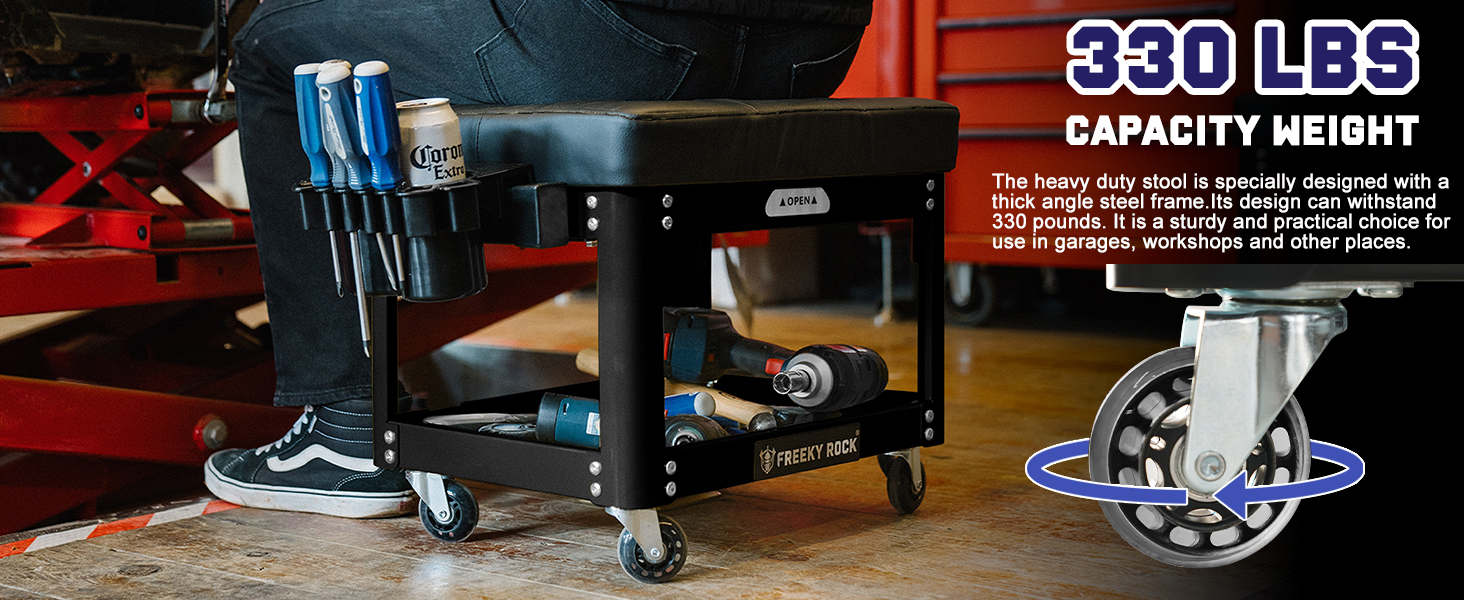 black garage stool