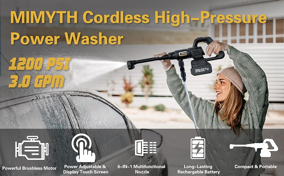 MIMYTH Cordless High Pressure Power Washer
