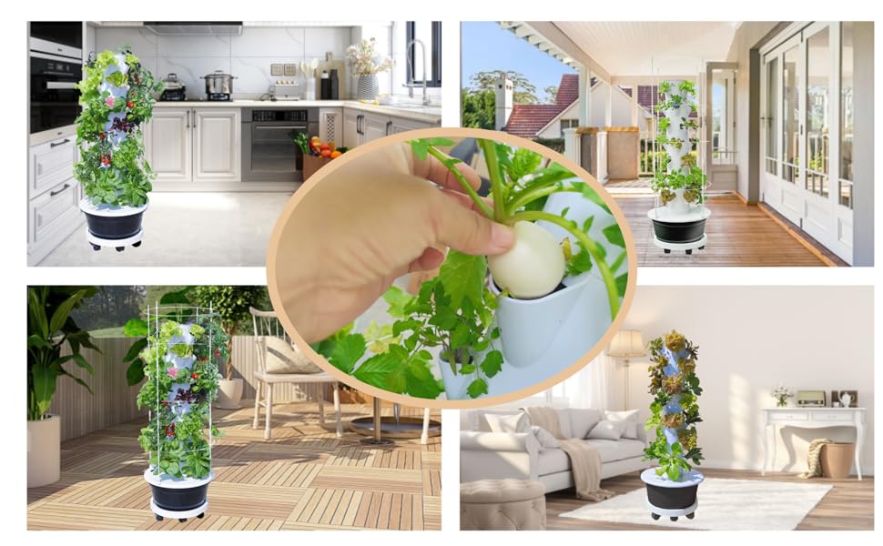 The hydroponic growing system lets you enjoy fresh herbs and vegetables anywhere