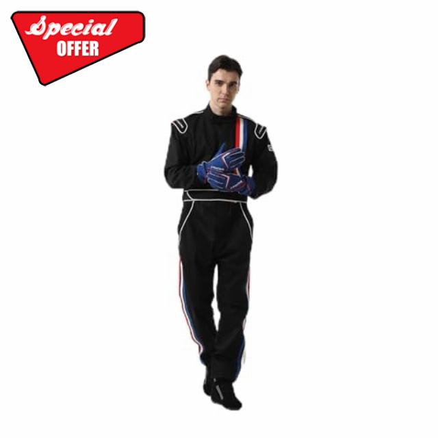 J-RACING® Racing Suit Karting Suit/Race/Rally Go Kart Auto Racing Fire SFI 3.2A/1 (Black/Blue)