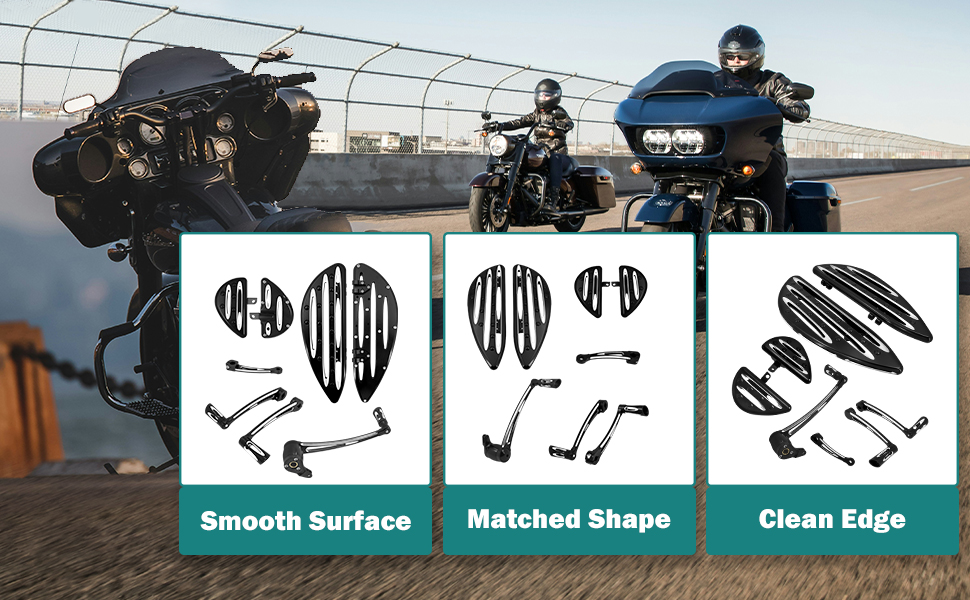 Motorcycle Driver Passenger Floorboards Brake Arm Pedal Toe Heel Shift Shifter Rod Lever
