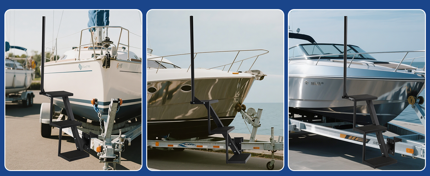 boat trailer steps boarding
