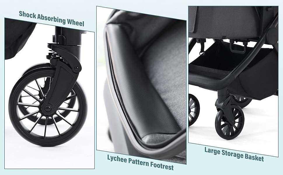 Convertible Baby Stroller Black