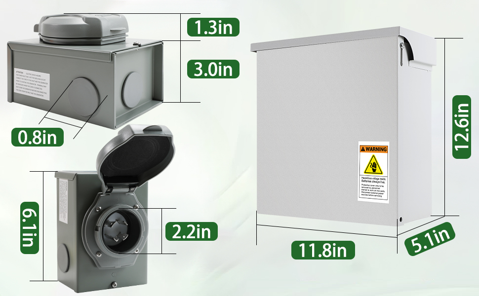 50A 10 Circuit Transfer Switch with 2 Digital Display