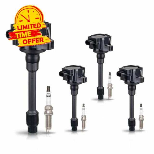 ENA UF781 Ignition Coil Pack and Iridium Spark Plugs Compatible with 2016 2017 2018 2019 2020 2021 Honda Accord Civic Insight Clarity Acura RDX TLX 1.5L 2.0L Replaces for CM11124A 3052059B013 Set of 4