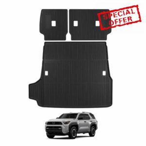 TripleAliners Trunk Mat & Rear Seatback Mat Fit for Toyota 2025 4Runner All Weather TPE Liners Accessories Custom Fit TPE Heavy-Duty (Only for 5 Seats) - Not for Hybrid Model