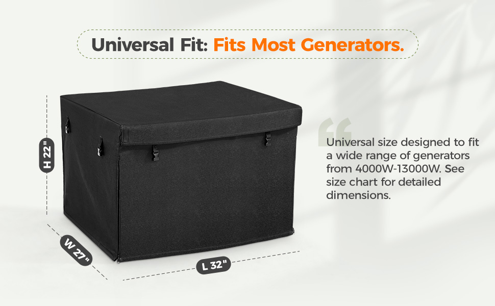 Refueling generator easily through top access flap without removing the cover.