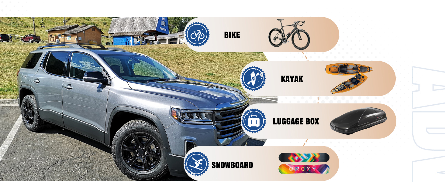 Roof Rack Cross Bars Fit for GMC Acadia 2017 2018 2019 2020 2021 2022 2023