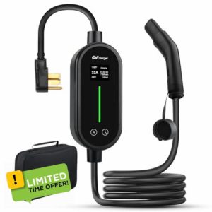 j Junsun Portable Electric Car Charger Level 2 EV Charger 32A 240V for Tesla 21ft Cable NEMA 14-50P Compatible with All Tesla Models X/Y/3/S