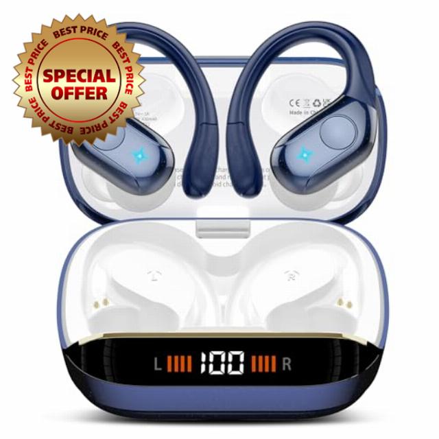 Wireless Earbuds Bluetooth Headphones Stereo Deep Bass Sports Ear Buds with Earhooks