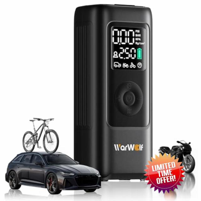 160PSI Tire Inflator Portable Air Compressor - 48LPM Fast Air Pump for Car Tires: SUV
