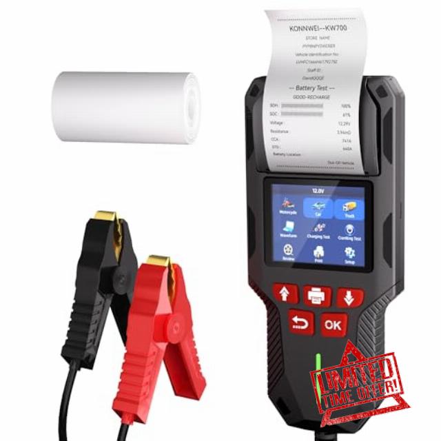 KONNWEI Car Battery Tester with Printer