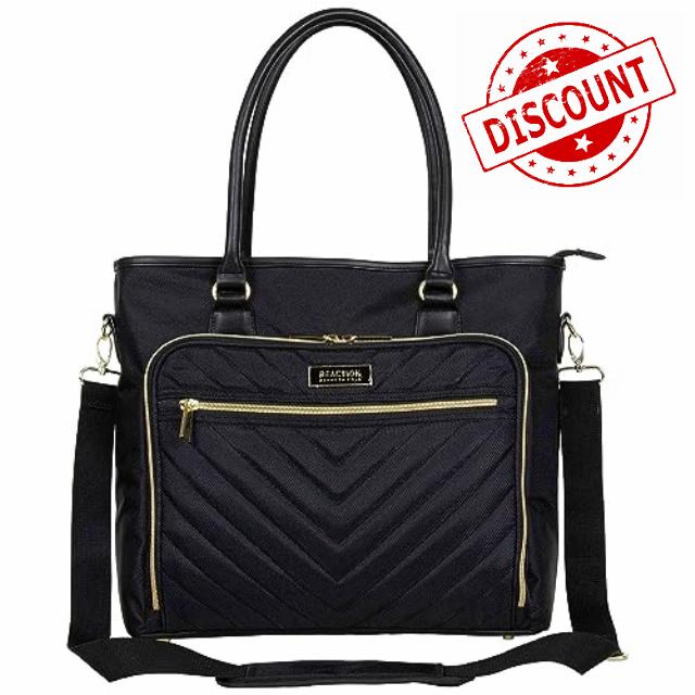 Kenneth Cole REACTION Chelsea Quilted Chevron 15" Laptop & Tablet Business Tote with Removable Shoulder Strap