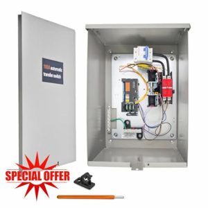 RXSW100A3 100 Amp Automatic Transfer Switch Replacement for Generac 120/240V w/Power Management Service Entrance Rated NEMA 3R Aluminum Enclosure for Indoor and Outdoor Use
