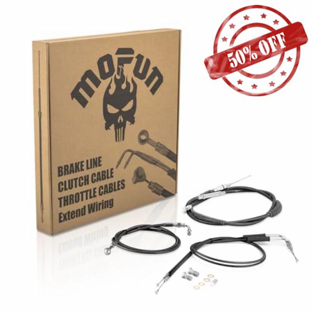 Mofun Front Brake Line Non-ABS & Clutch Cable & Throttle and Idle Cable Kit Compatible with Harley Sportster XL883 1200 2004-2013