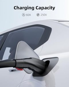 Up to 60A 250V for NACS to J1772 Electric Vehicles Charging Adapter Compatible with Tesla High Powered Connectors/Destination/Mobile Charger (Black)
