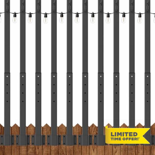 String Light Poles for Deck 10 Pack
