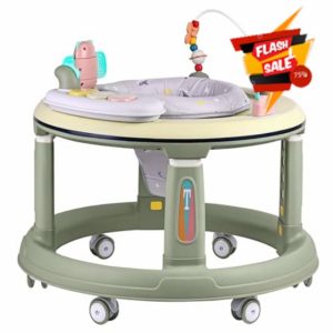 Baby Walker with Wheels | 5 Adjustable Heights & 360° Swivel Seat | Music & Detachable Toys | Bounce Footpad | Activity Center for Boys & Girls 6-18 Months