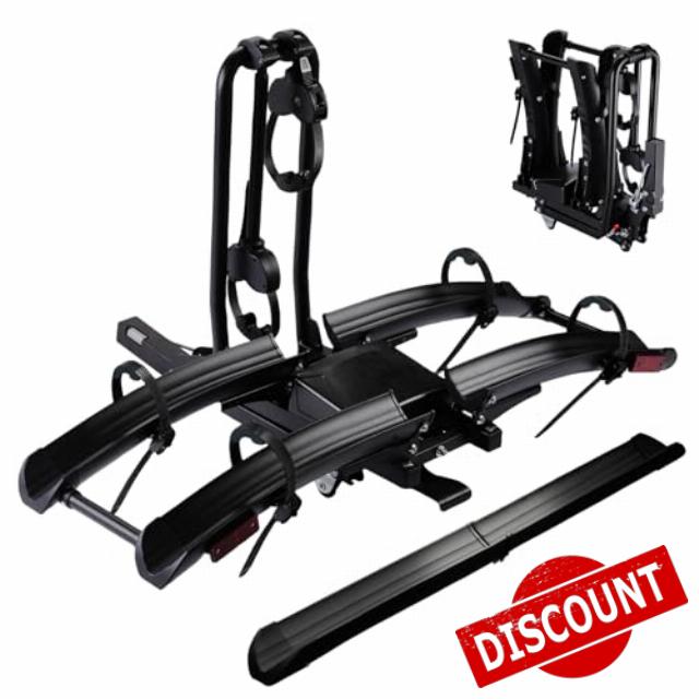 Foldable Electric Bike Rack Hitch Mount with Ramp for 2" Receiver
