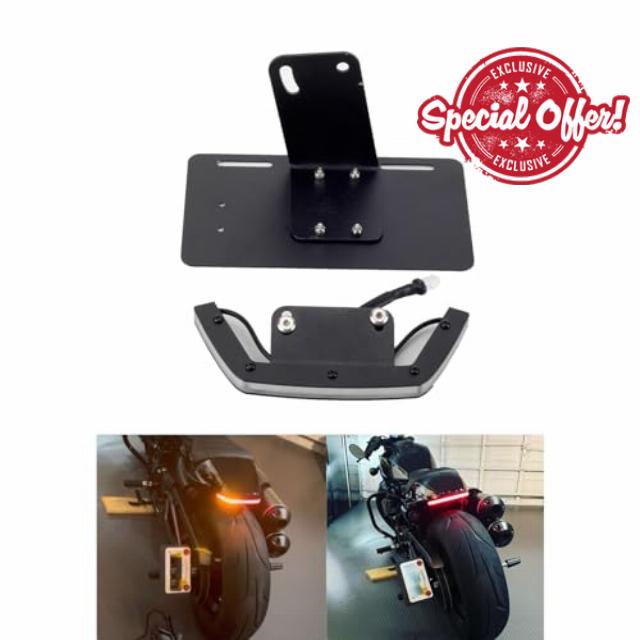 Motorcycle Tail Tidy Fender Eliminator Kit Rear Taillight Turn Signals Light with Side mount License Plate Bracket Compatible Harley with Sportster S 1250 RH1250S 2021+