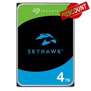 Seagate Skyhawk 4TB Video Internal Hard Drive HDD – 3.5 Inch SATA 6Gb/s 64MB Cache for DVR NVR Security Camera System with Drive Health Management and in-House Rescue Services (ST4000VXZ16/016)