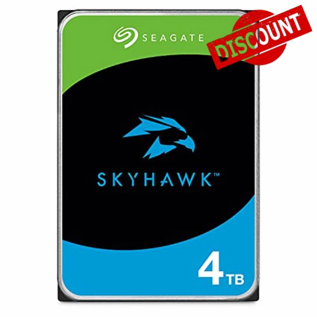 Seagate Skyhawk 4TB Video Internal Hard Drive HDD – 3.5 Inch SATA 6Gb/s 64MB Cache for DVR NVR Security Camera System with Drive Health Management and in-House Rescue Services (ST4000VXZ16/016)