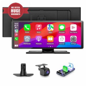 10.26'' Wireless Carplay Screen for Car with 1080P Backup Camera