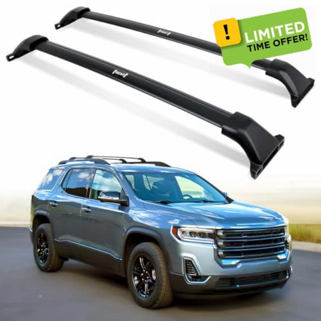 330 LBS Upgrade Roof Rack Fit for GMC Acadia 2017-2023 Black Crossbars Luggage Carrier Bars Kayak Rack Bike Rack Cargo Bar Cross Bars