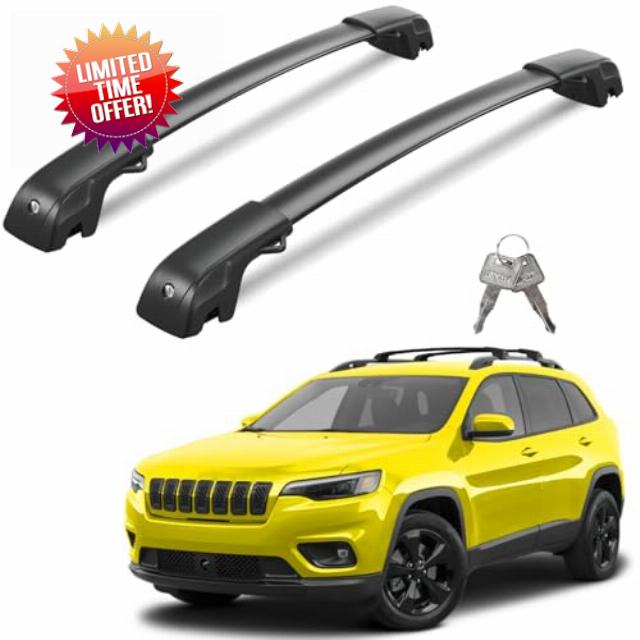 Lockable Roof Rack Cross Bars 220lbs Compatible with Jeep Cherokee 2014-2023