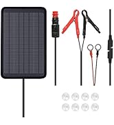 Renogy 5W Solar Trickle Charger Portable Battery Maintainer with Lighter Plug/Alligator Clips/Bat...