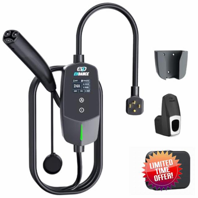 Level 2 EV Charger 24Amp 240V - NEMA 14-30 Plug Charging Station