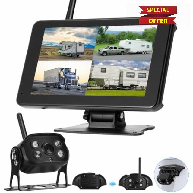 Wireless Backup Camera for Truck. Rv - Vehicle Backup Camera with 7'' 1080P HD Monitor - IP67 Waterproof Reverse Camera with BSD Alert and Night Vision for Car