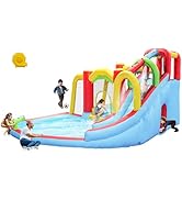 Easyair Bunny Frog Inflatable Water Slide, Bounce House for Big Kids, Climbing Wall, Slides, Limb...