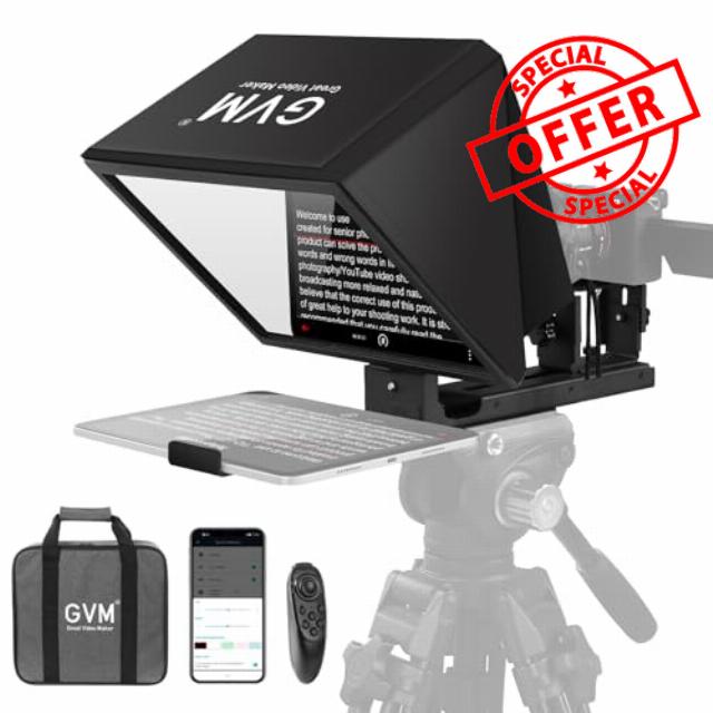 GVM 12" Teleprompter for iPad Tablet Phone DSLR Camera