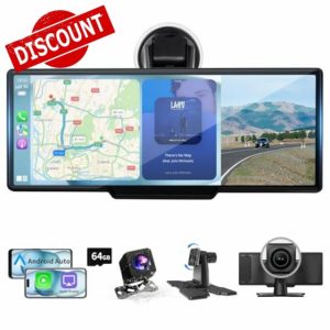 10.26" Wireless Carplay Screen with 4K Dash Cam