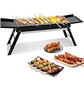 Portable Charcoal Grill – Foldable Tabletop BBQ Grill for Outdoor Cooking, Camping, Picnics & Tra...