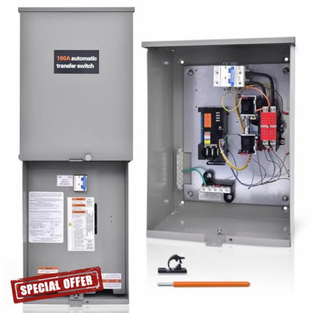 Fuabator 100Amp Automatic Smart Transfer Switch w/Power Management 120/240V