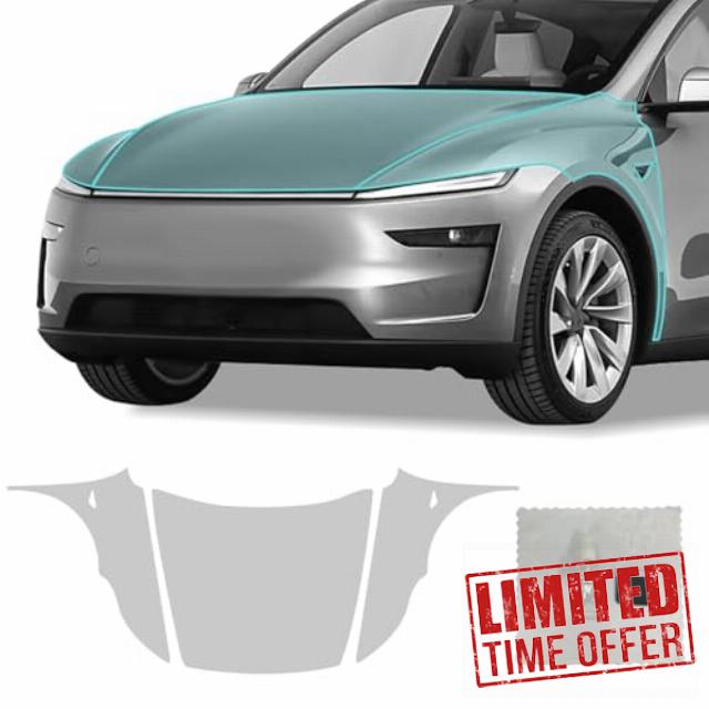 Precut Paint Protective Film 8.5 Mil TPU PPF for 2025 Tesla Model Y Juniper Clear Car HD Scratch Exterior Accessories (Hood + Fender)