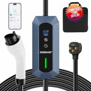 GODIAG Level 2 EV Charger 32A/24A/16A/10A EV Level 2 Charger WiFi Enabled Electric Vehicle Charging Station with 25ft Cable