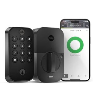 Black Connected Keypad Smart Lock for Front Door or Back
