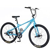 26 Inch Mountain Bike for Boys and Girls, 7 Speeds Mountain Bikes Teen Bikes, Carbon Steel Frame ...