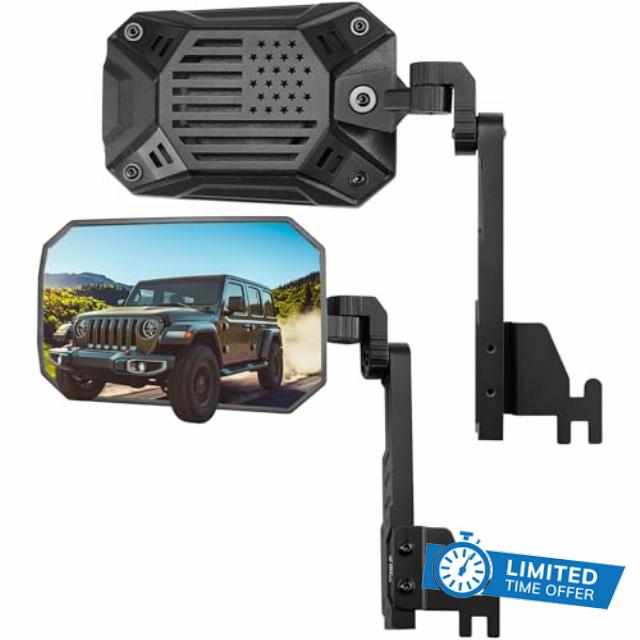JOYTUTUS Mirrors Doors Off Compatible with Wrangler JK JL Gladiator JT