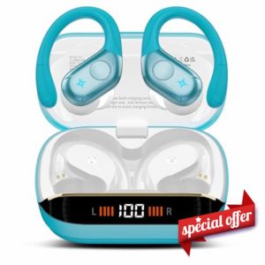 Wireless Earbuds Bluetooth 5.4 Headphones 75H Stereo Deep Bass Sports Over Ear Buds with Earhooks
