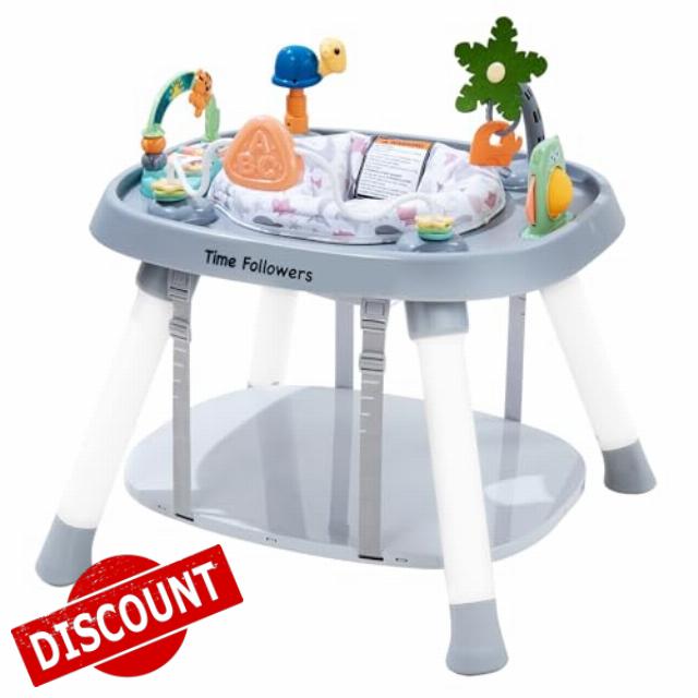 Time Followers® Baby Activity Center | 3-Stage 4Modes Standing Play Table | Baby Essential