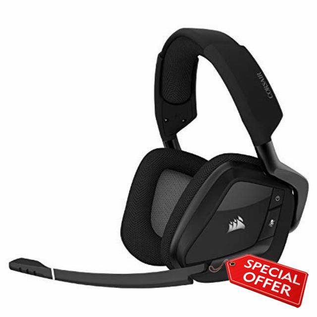 CORSAIR VOID RGB ELITE Wireless Gaming Headset – 7.1 Surround Sound – Omni-Directional Microphone – Microfiber Mesh Earpads – Up to 40ft Range – iCUE Compatible – PC
