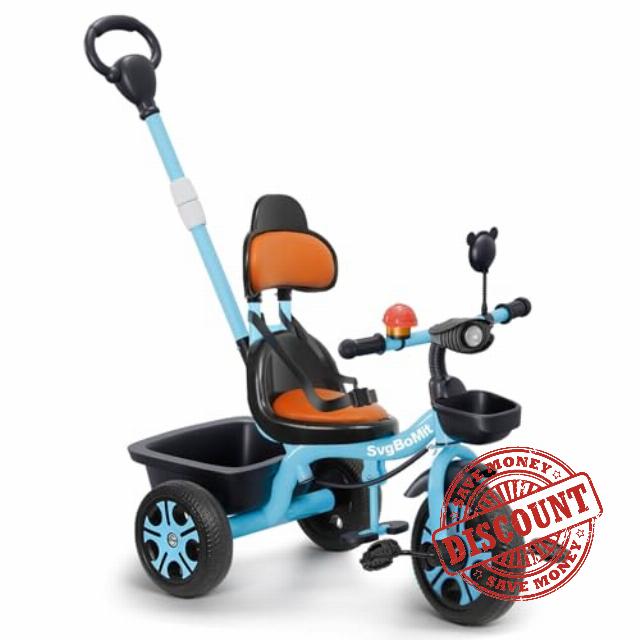 2 in 1 Toddler Tricycle with Adjustable Parent Push Handle