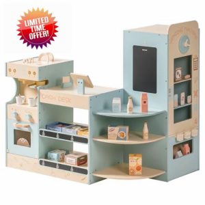 ROBOTIME Wooden Grocery Store Playset for Kids