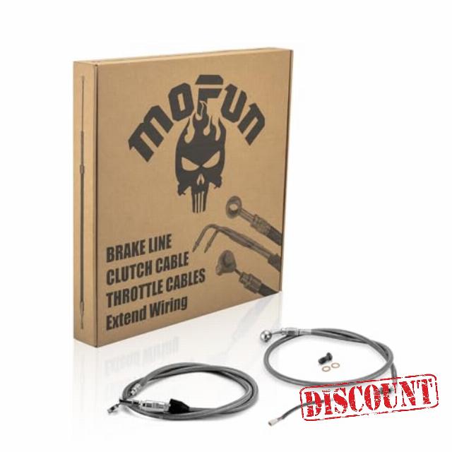 Mofun Clutch Cable Kit & Extended Length ABS Upper Front Brake Line & Throttle by Wire Extensions Compatible with Harley Softail Fat Bob Low Rider 2018-2024
