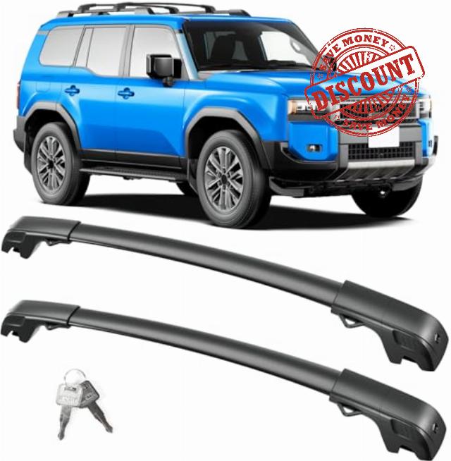 Lockable Roof Rack Cross Bars 220lb Compatible with 2024 2025 Toyota Land Cruiser 250 /Lexus GX550 with Raised Side Rails