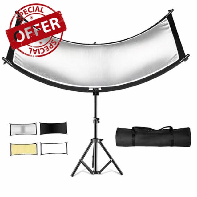 Clamshell Light Reflector Diffuser with Light Stand Kit